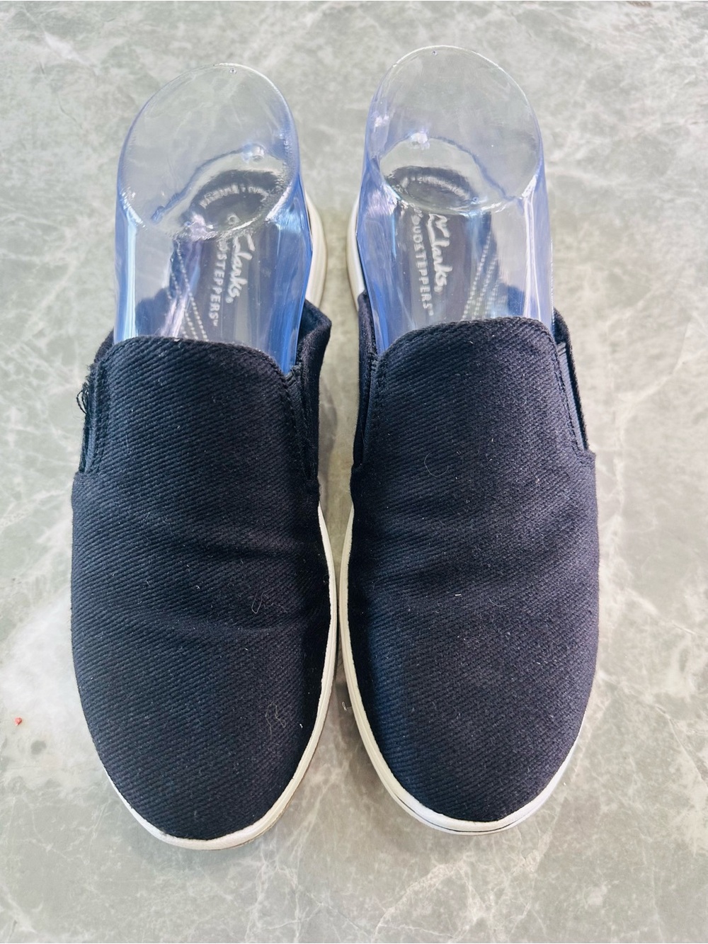 Clarks Cloudsteppers Women Black Canvas Slip-on Size 8